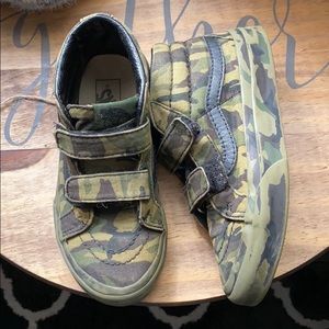Vans size 13 little boy camo high tops